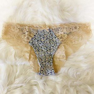Victoria's Secret Lace Floral Bikini Panty Creamy Small